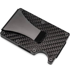 Carbon Fiber Wallet, Slim Money Clip & Minimalist Wallet, Aluminum Metal Wallet